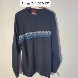 Vtg Y2K /90s Pineapple Connection Charcoal/Blue Men's Large Sweater NWT NOS